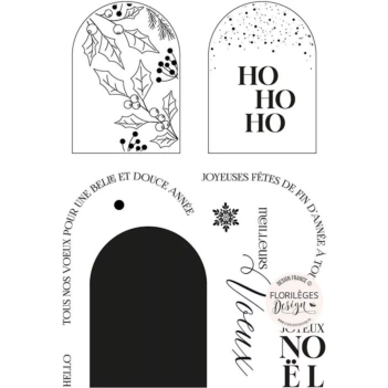 Set de sellos acrílicos Etiquetas Arcos Histoires d'Hiver Florilèges Design