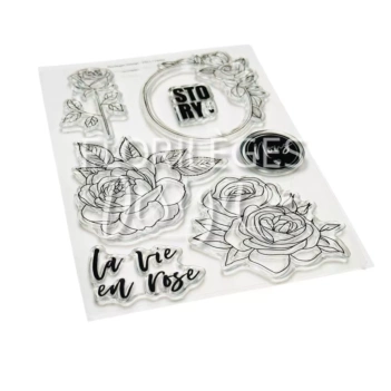 Set de sellos acrílicos La Vie en Rose La Vie en Rose Florilèges Design
