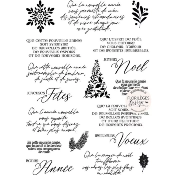 Set de sellos acrílicos Mil Deseos Histoires d'Hiver Florilèges Design