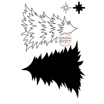 Winterspar acrylstempelset Histoires d'Hiver Florilèges Design