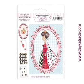 Tkanina do scrapbookingu i tworzenia kartek Królowa kier Alicia Dayka