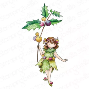 Tiny Townie Garden Girl Holly Rubberstempel Stempelen Bella