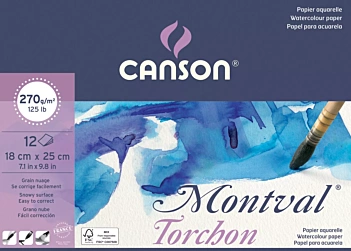 Montval Aquarell Bloc 270g/m² einseitig geklebt Grobkorn