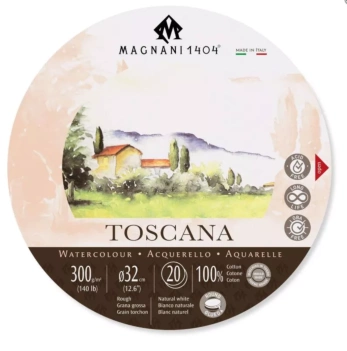 Okrągły blok akwarela gruboziarnista Toscana Magnani 1404 300gr/m² 32cm