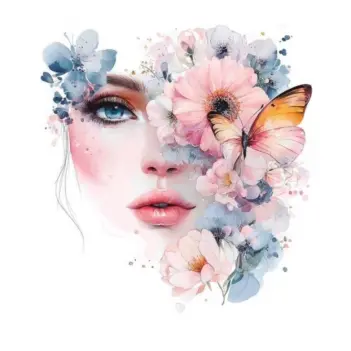 Transfer Dama Watercolor 3 Artis Decor