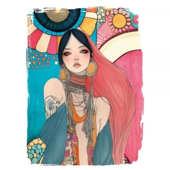 Artis Decor Transfer DTF Boho Girl 3  25x30cm