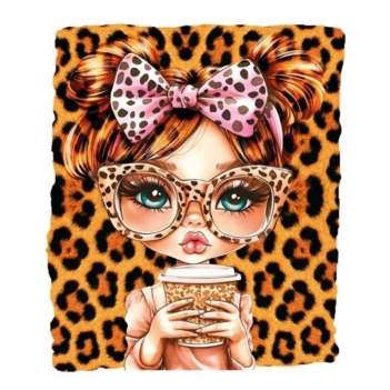 Nadruki DTF Leopard Girl 1 Artis Decor 25x30cm