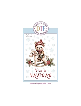 Transfer Miś na świątecznym bujaku Viva la Navidad Dayka 20x28,5cm