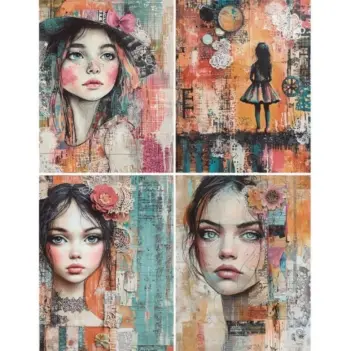 Transfert textile Portrait féminin Artis Decor 25x30cm
