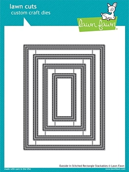 Lawn Fawn Outside In Stitched Rectangle Stackables Die compatibel met Sizzix