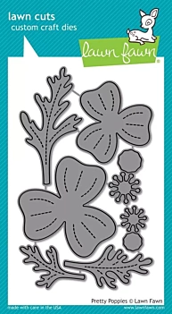 Die Lawn Fawn Pretty Poppies compatibile con Sizzix