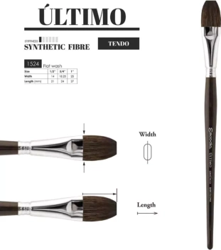 Escoda Flat synthetic brush carrado Ultimo 1524 