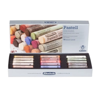 Doos met 15 gekleurde pastels portret Schmincke