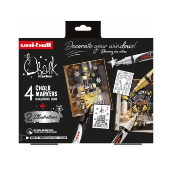 Set 4 Pennarelli Christmas Scandinavian Colours PWE5M Uni Chalk Posca