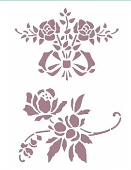 Estêncil Balde de Rosas (15x21cm) V-134