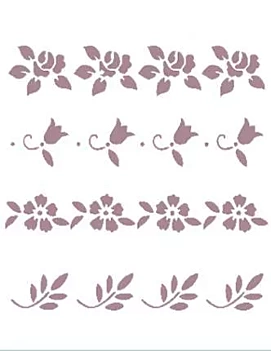 Blumen, Blätter und Pflanzen Schablone (15x21cm) V-153