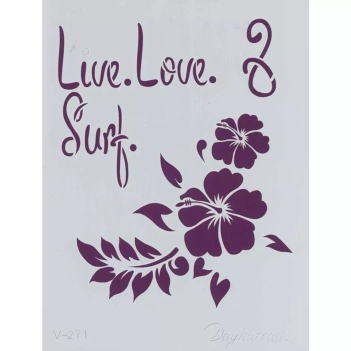 Stencil Live, love & Surf (15x21cm) V-271