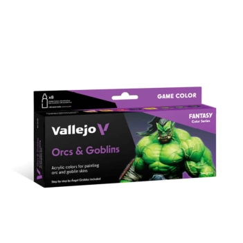 Kit of 8 Vallejo Orcs and Goblins modeling paints 18ml