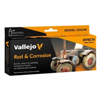 Set 8 pinturas para modelismo 262 Rust & Corrosion Game Color Effects Vallejo 18ml