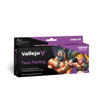 Zestaw 8 farb modelarskich do malowania twarzy Fantasy Vallejo 18ml