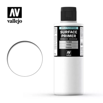Vallejo White Airbrush Matte Acrylic Primer 200 ml