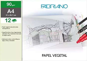 Carpeta papel vegetal Fabriano A4 90g/m²