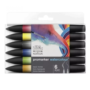 Zestaw 6 markerów akwarelowych Promarker w odcieniach podstawowych Winsor i Newton