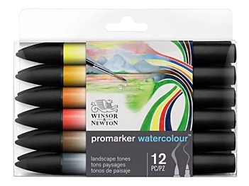 Set di 12 pennarelli Promarker Acquerello Toni Paesaggio Winsor & Newton