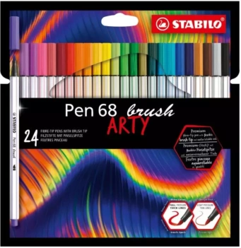 Conjunto de 24 marcadores Pen 68 Brush Arty Stabilo