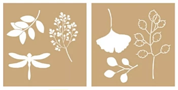 Set de 2 Plantillas de Stencil Ginkgo Biloba Artemio