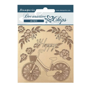 Die-Cut Chipboard Bicicleta Welcome Home Create Happiness Stamperia