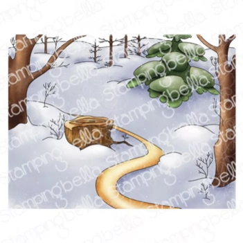 Winter Wald Hintergrund Stempel Stempeln Bella