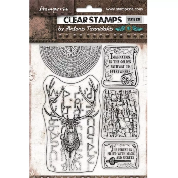 Set of Transparent Stamps Reno Magic Forest Stamperia