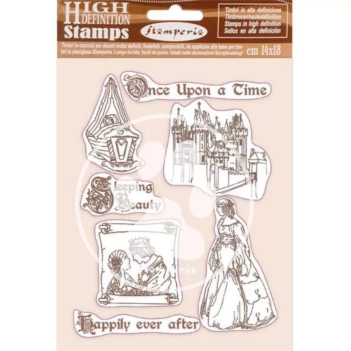 Set de Sellos de Caucho Once Upon a Time Sleeping Beauty Stamperia