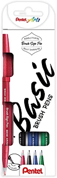 Set 4 Basic Sign Pen Brush Pentel Stifte