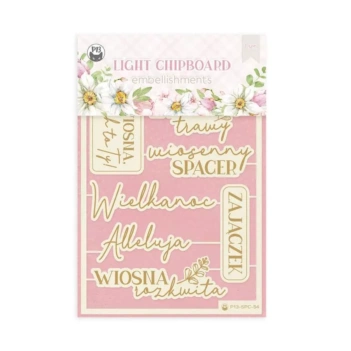 Die-Cuts Light Chipboard frases PL Spring is calling P13