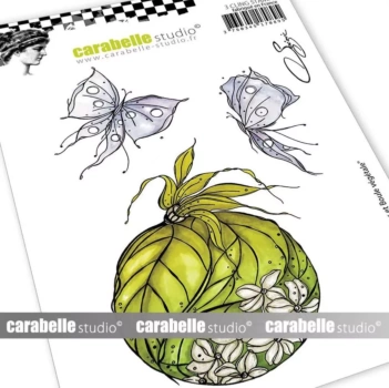 SUPER OFERTA **40%** Stempel gumowy Motyle i kula warzywna Carabelle A6