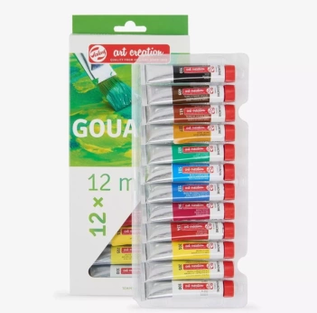 Conjunto 12 Talens de Criação de Arte Guache 12 ml