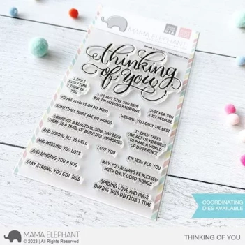 Mama Elephant Transparante Stempelset Thinking of you