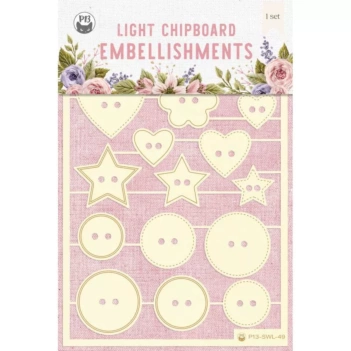 Die-Cuts Light Chipboard #06 Stitched With Love P13