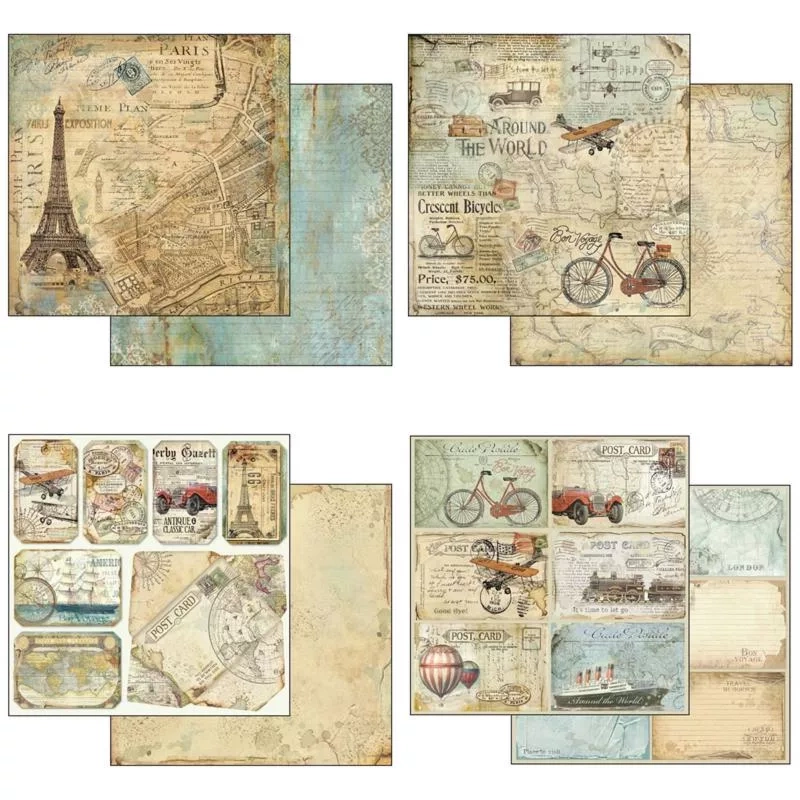 Stamperia Around the world 12 x 12 in. Scrapbooking Paper Pack