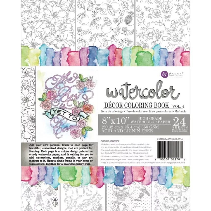 Watercolor Decor Coloring Book: Volume 4, Hobby Lobby